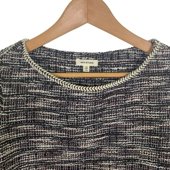 Max Studio Tweed Short Sleeve Top Tee - Picture 2 of 6